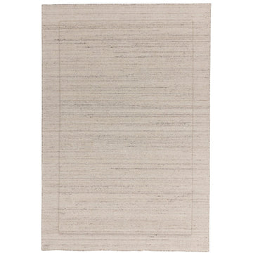 Larson Modern Plain Hi-Low Border Hand-Woven Textured Looped Wool Low Short Pile Ivory Rug-Asiatic Carpets-Rug Love - The Most Loved Rug Store